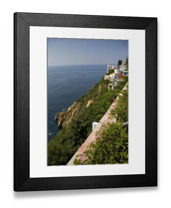 Framed Print : Cliffside housing along the bay at Acapulco, Guerrero, Mexico Framed Print : Cliffside housing along the bay at Acapulco, Guerrero, Mexico