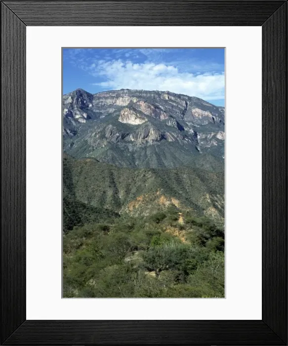Framed Print : Mexico, rugged Sierra Madre mountains viewed from trail Framed Print : Mexico, rugged Sierra Madre mountains viewed from trail
