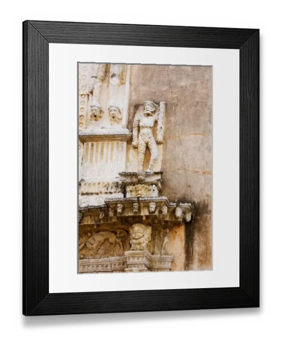 Framed Print : North America, Mexico, Yucatan, Merida. Carvings on the exterior of a church in