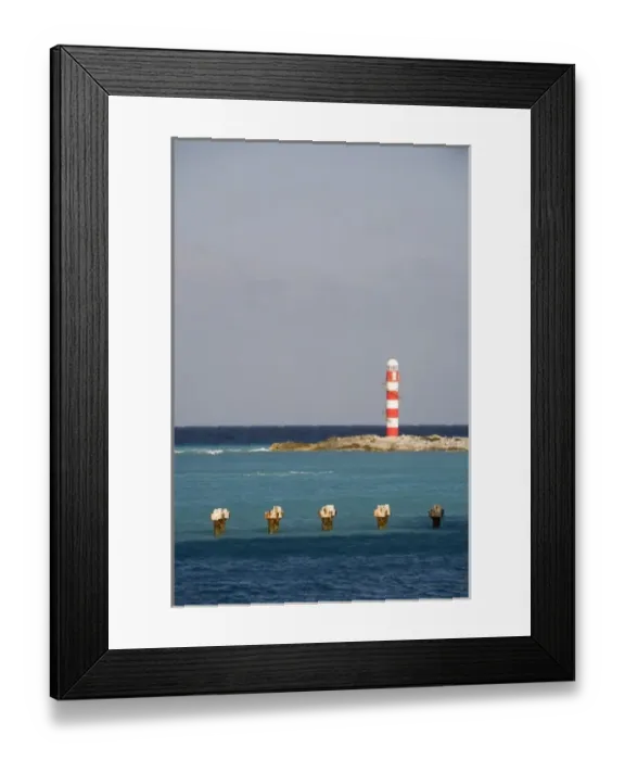 Framed Print : N. A. Mexico, Quintana Roo, Cancun. The Cancun Point Lighthouse located on the point Framed Print : N. A. Mexico, Quintana Roo, Cancun. The Cancun Point Lighthouse located on the point