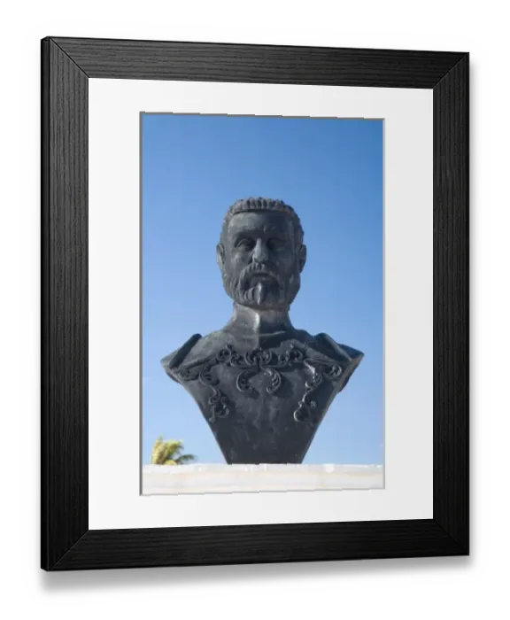 Framed Print : Mexico, Quintana Roo, Isla Mujeres. This is a monument dedicated to Francisco Hernandez