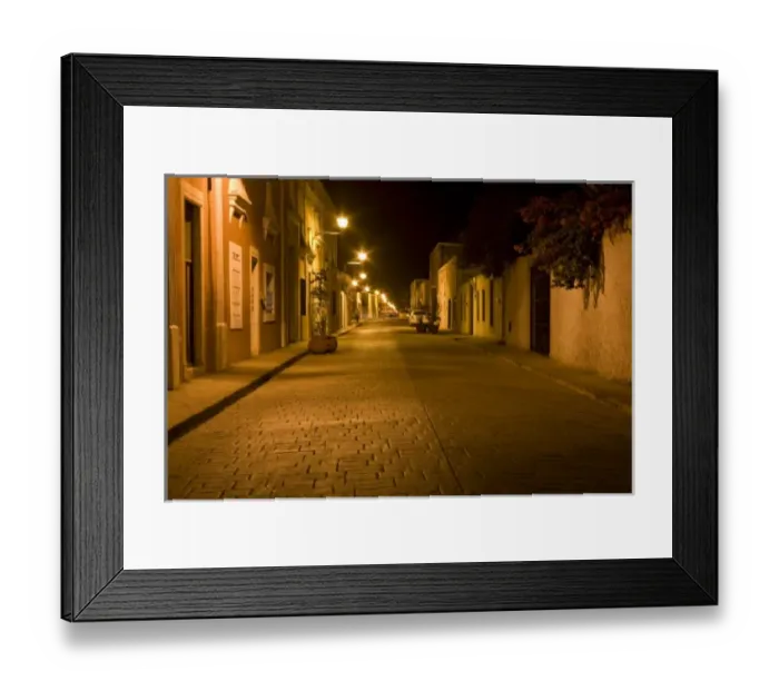 Framed Print : Mexico, Yucatan, Valladolid. Street scene at night in the town of Valladolid Framed Print : Mexico, Yucatan, Valladolid. Street scene at night in the town of Valladolid