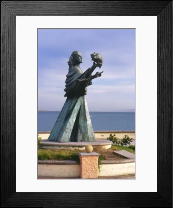 Framed Print : Mexico, Baja Peninsula, Sea of Cortez, LaPaz, sculpture along waterfront