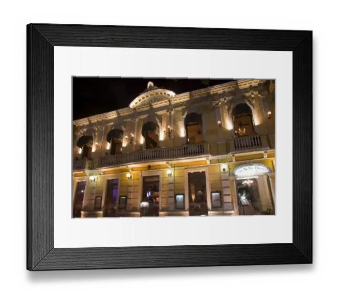 Framed Print : Mexico, Yucatan, Merida, facade of restaurant at night Framed Print : Mexico, Yucatan, Merida, facade of restaurant at night