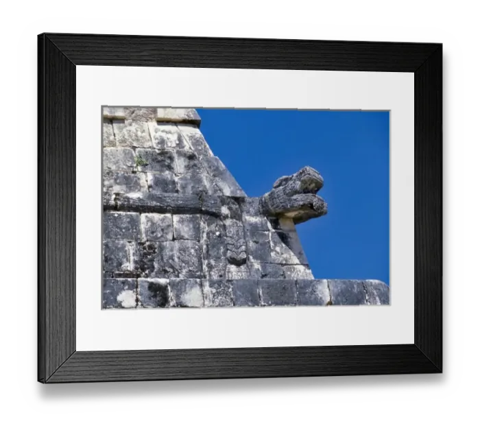 Framed Print : Close up of stones making an ancient Mayan building in Chichen Itza. Central America Framed Print : Close up of stones making an ancient Mayan building in Chichen Itza. Central America