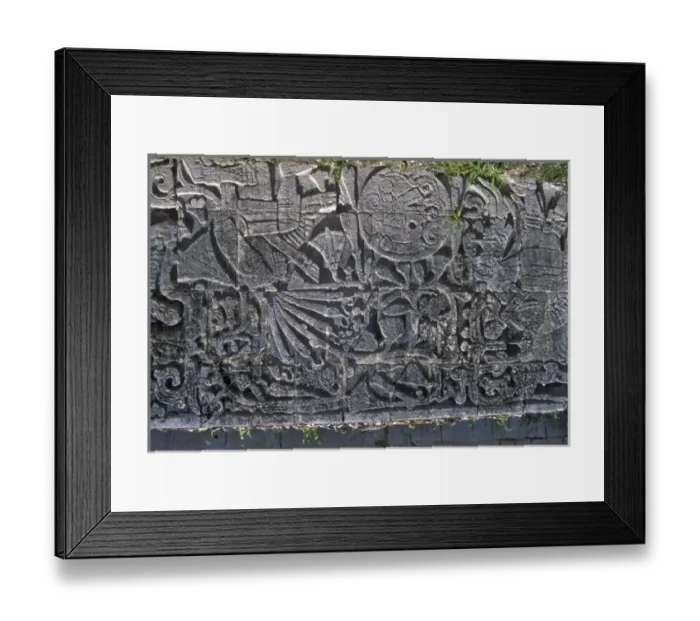 Framed Print : Ancient Mayan stone artwork on a wall in Chichen Itza. Central America, Mexico, Yucatan Penisula Framed Print : Ancient Mayan stone artwork on a wall in Chichen Itza. Central America, Mexico, Yucatan Penisula