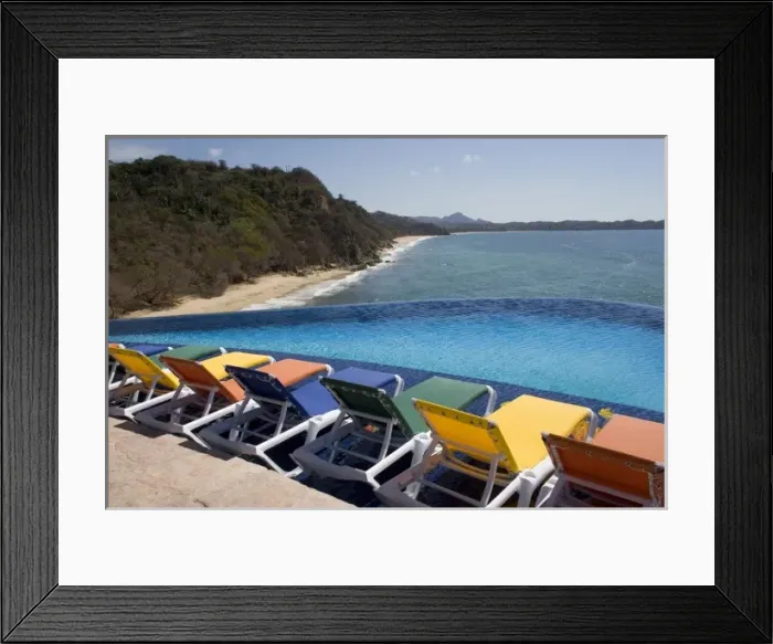 Framed Print : Mexico, Nayarit, San Francisco, San Pancho. Pool view from villa Vista Magica, exclusive Framed Print : Mexico, Nayarit, San Francisco, San Pancho. Pool view from villa Vista Magica, exclusive