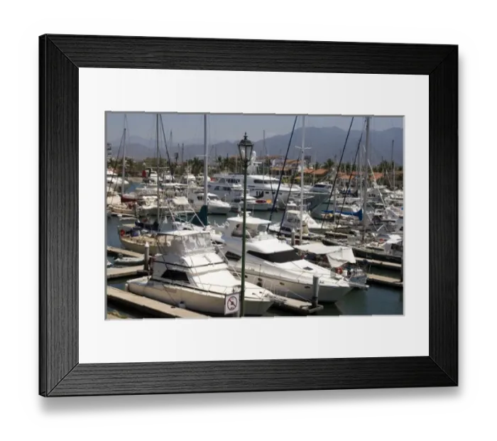 Framed Print : Mexico, Puerta Vallarta. Yachts in Puerta Vallartas exclusive harbor