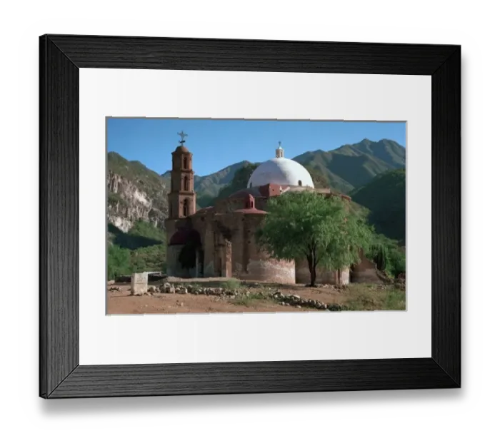 Framed Print : Mexico, Copper Canyon, Batopilas, Satevo. Old colonial church of San Miguel de Satevo