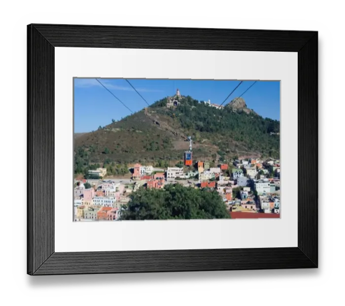 Framed Print : Mexico, Zacatecas. The Teleferico, an aerial tramway linking downtown Zacatecas to Cerro de la Bufa Framed Print : Mexico, Zacatecas. The Teleferico, an aerial tramway linking downtown Zacatecas to Cerro de la Bufa