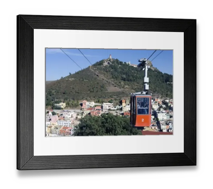 Framed Print : Mexico, Zacatecas. The Teleferico, an aerial tramway linking downtown Zacatecas to Cerro de la Bufa Framed Print : Mexico, Zacatecas. The Teleferico, an aerial tramway linking downtown Zacatecas to Cerro de la Bufa