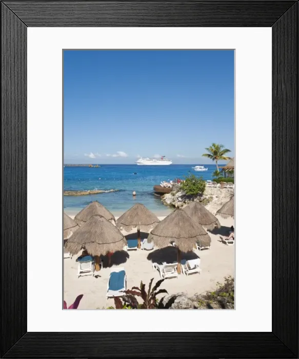 Framed Print : Mexico, Cozumel. Beach at Park Royal Hotel Isla de Cozumel