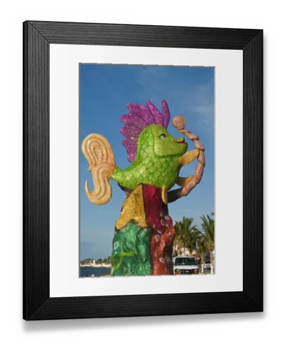 Framed Print : Mexico, Cozumel. Carnival decorations in San Miguel, Isla de Cozumel (Cozumel Island)