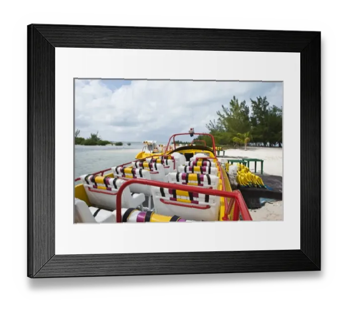 Framed Print : Mexico, Cozumel. Jet boat tour Isla Pasion ( Passion Island) off Isla de Cozumel (Cozumel Island)