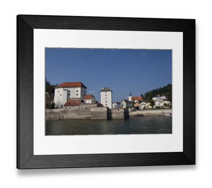 Framed Print : Germany, Bavaria, Passau. Historic Veste Niederhaus, at the confluence of the Danube & Ilz rivers Framed Print : Germany, Bavaria, Passau. Historic Veste Niederhaus, at the confluence of the Danube & Ilz rivers