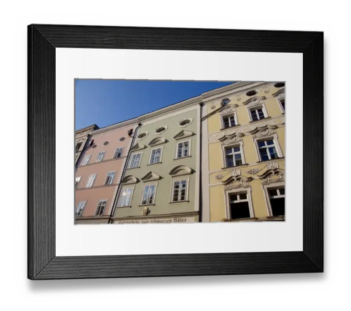 Framed Print : Germany, Bavaria, Passau. Residence Plaza (aka Residenzplatz). Typical historic architecture