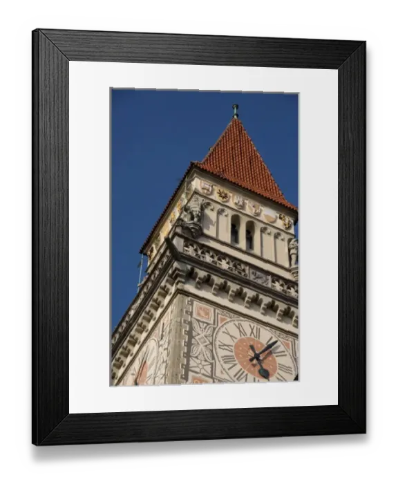 Framed Print : Germany, Bavaria, Passau. 14th century Gothic Old Town Hall clock tower Framed Print : Germany, Bavaria, Passau. 14th century Gothic Old Town Hall clock tower