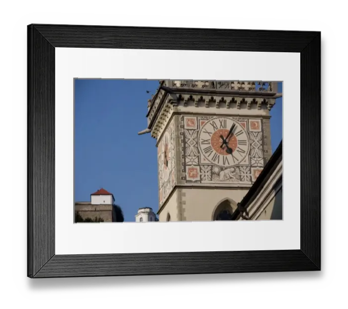 Framed Print : Germany, Bavaria, Passau. 14th century Gothic Old Town Hall clock tower Framed Print : Germany, Bavaria, Passau. 14th century Gothic Old Town Hall clock tower