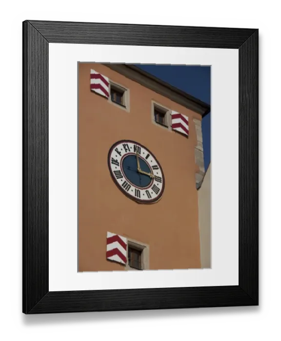 Framed Print : Germany, Bavaria, Regensburg. Historic Salt House & clock tower