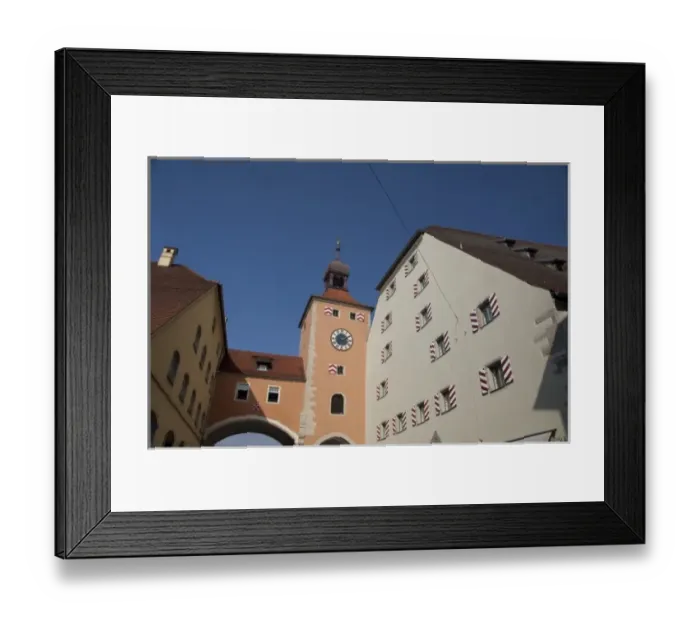 Framed Print : Germany, Bavaria, Regensburg. Historic Salt House & clock tower Framed Print : Germany, Bavaria, Regensburg. Historic Salt House & clock tower