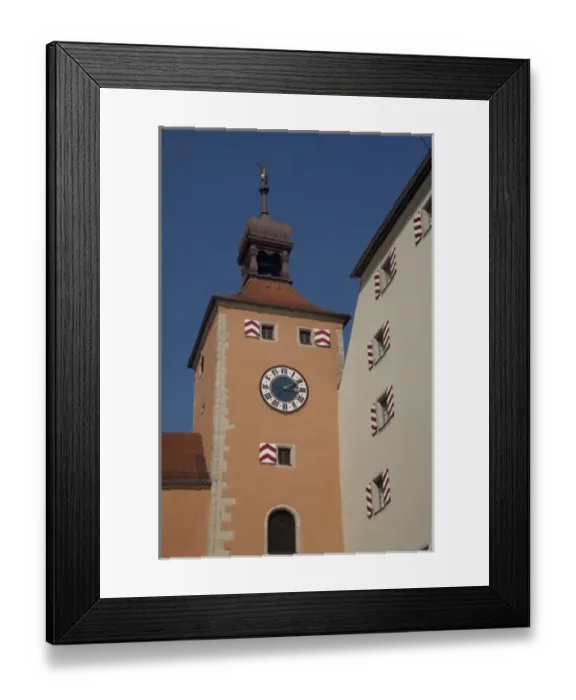 Framed Print : Germany, Bavaria, Regensburg. Historic Salt House & clock tower Framed Print : Germany, Bavaria, Regensburg. Historic Salt House & clock tower