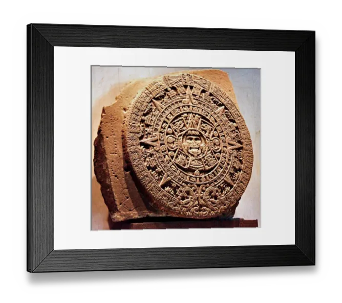 Framed Print : Mexico, Mexico City, National Museum of Anthropology, The sun stone also called Framed Print : Mexico, Mexico City, National Museum of Anthropology, The sun stone also called