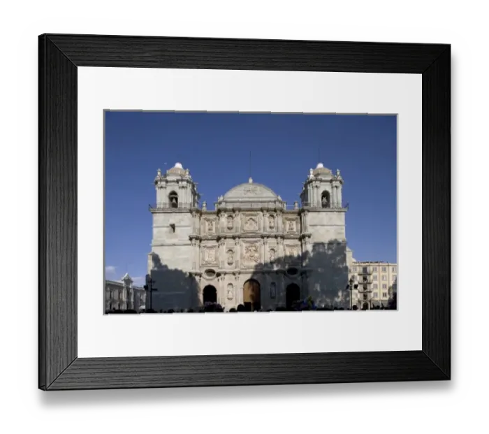 Framed Print : Mexico, Oaxaca, Setting sun lights Cathedral of the Virgin of the Assumption along Framed Print : Mexico, Oaxaca, Setting sun lights Cathedral of the Virgin of the Assumption along