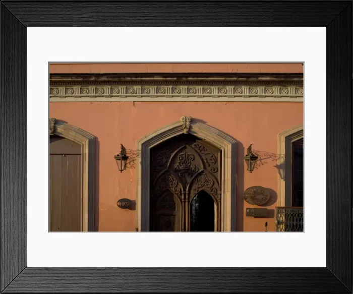 Framed Print : Mexico, Oaxaca, Morning sun lights restored colonial-era doorway of Casa de Sierra Framed Print : Mexico, Oaxaca, Morning sun lights restored colonial-era doorway of Casa de Sierra