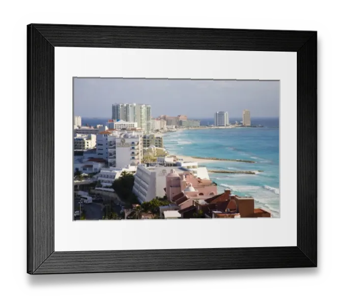 Framed Print : Mexico, Quintana Roo, Cancun, hotel zone on Isla Cancun, bordering the Caribbean Sea