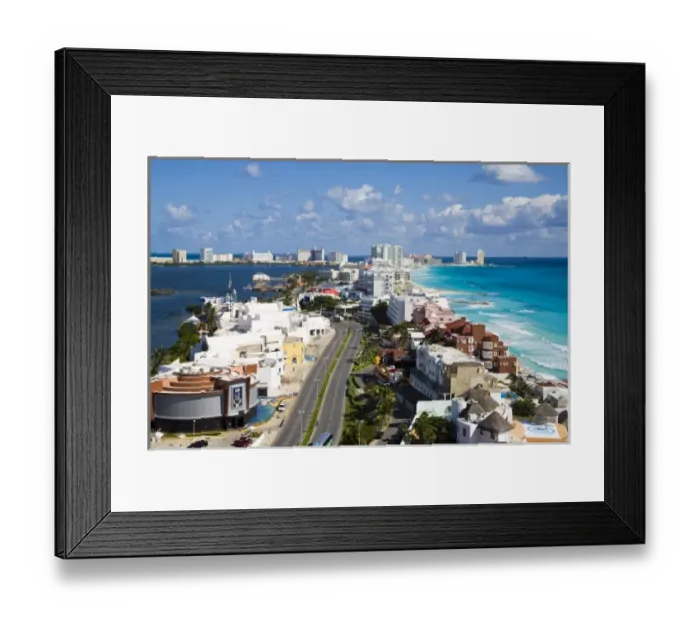Framed Print : Mexico, Quintana Roo, Cancun, hotel zone on Isla Cancun, bordering the Caribbean Sea Framed Print : Mexico, Quintana Roo, Cancun, hotel zone on Isla Cancun, bordering the Caribbean Sea