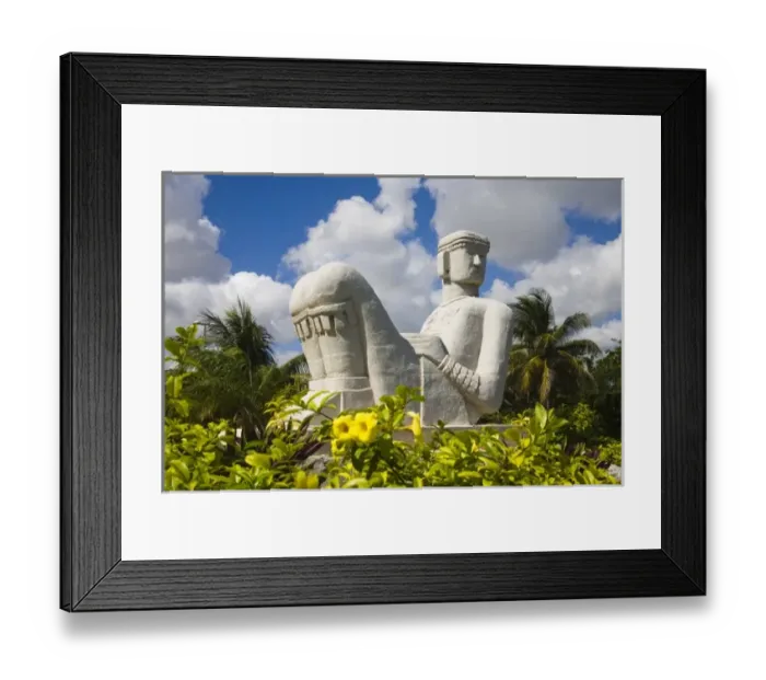 Framed Print : Mexico, Quintana Roo, Cancun, representative Statue of Chacmool. The original was Framed Print : Mexico, Quintana Roo, Cancun, representative Statue of Chacmool. The original was