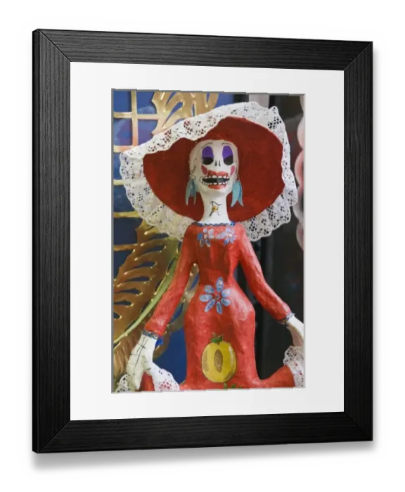 Framed Print : Mexico, Guanajuato, San Miguel de Allende, Day of the Dead Katrina Decoration