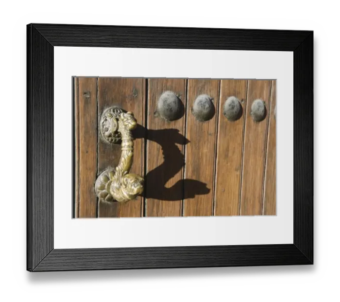 Framed Print : Mexico, Guanajuato, San Miguel de Allende, Casa Luna Pila Seca, Door Knocker and Shadow Framed Print : Mexico, Guanajuato, San Miguel de Allende, Casa Luna Pila Seca, Door Knocker and Shadow