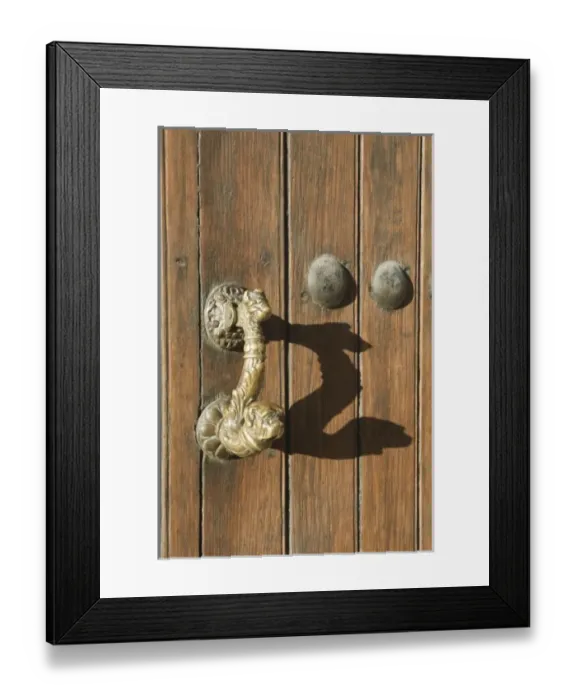 Framed Print : Mexico, Guanajuato, San Miguel de Allende, Casa Luna Pila Seca, Door Knocker and Shadow Framed Print : Mexico, Guanajuato, San Miguel de Allende, Casa Luna Pila Seca, Door Knocker and Shadow