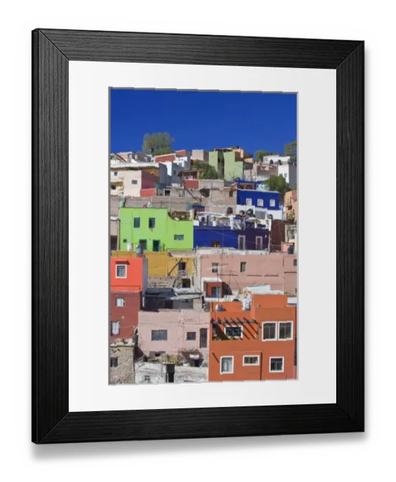 Framed Print : Mexico, Guanajuato, Guanajuato, Colorful Houses on Hillside Framed Print : Mexico, Guanajuato, Guanajuato, Colorful Houses on Hillside