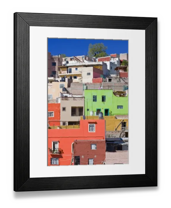 Framed Print : Mexico, Guanajuato, Guanajuato, Colorful Houses on Hillside Framed Print : Mexico, Guanajuato, Guanajuato, Colorful Houses on Hillside
