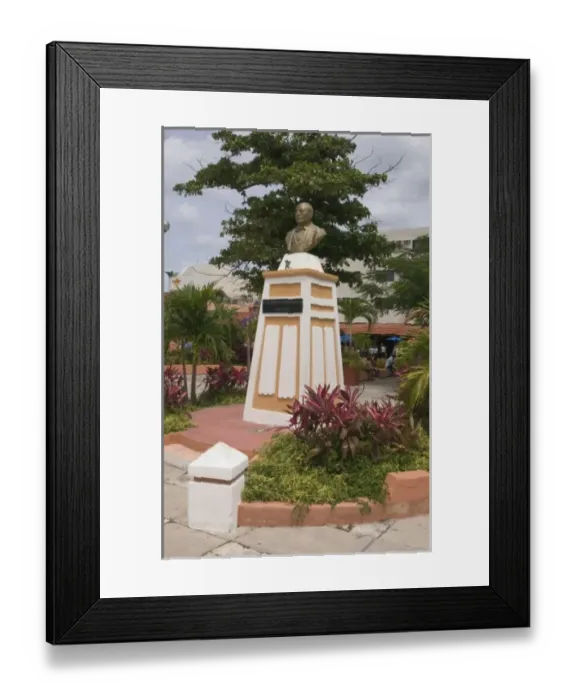 Framed Print : Mexico, Cozumel, San Miguel, town square with monument to Benito Juarez Garcia Framed Print : Mexico, Cozumel, San Miguel, town square with monument to Benito Juarez Garcia