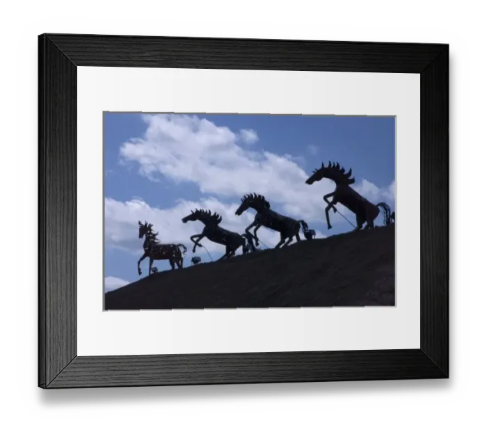 Framed Print : Mexico, Playa Del Carmen, decorative horses above shopping area Framed Print : Mexico, Playa Del Carmen, decorative horses above shopping area