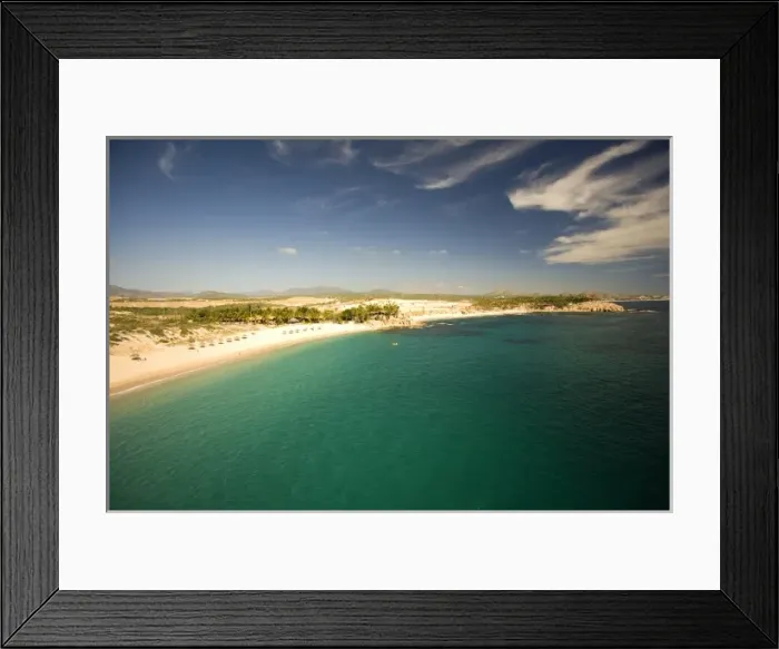Framed Print : Aerial View from top of sailboat, Chileno Bay and Beach near Cabo San Lucas, Baja California