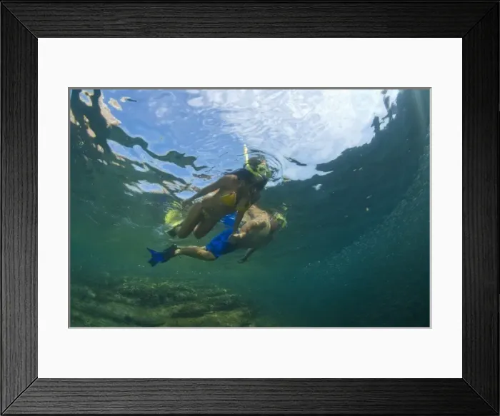 Framed Print : Latino Couple, Snorkelers, Los Islotes Marine Preserve, Espiritu Santo Island, near La Paz Framed Print : Latino Couple, Snorkelers, Los Islotes Marine Preserve, Espiritu Santo Island, near La Paz