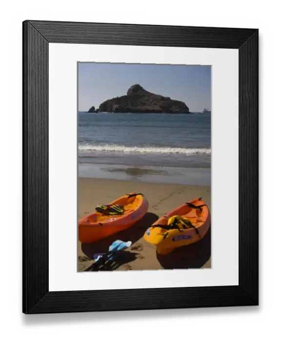 Framed Print : Kayak Tour from Stone Island, Mazatlan, Sinaloa State, Mexico