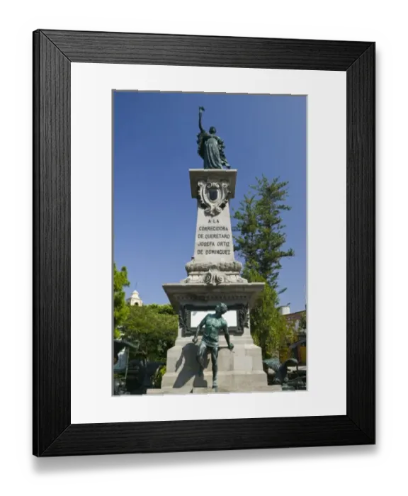 Framed Print : Mexico, Queretaro State, Queretaro. Monument to the Corregidora-Commemorates La Corregidora