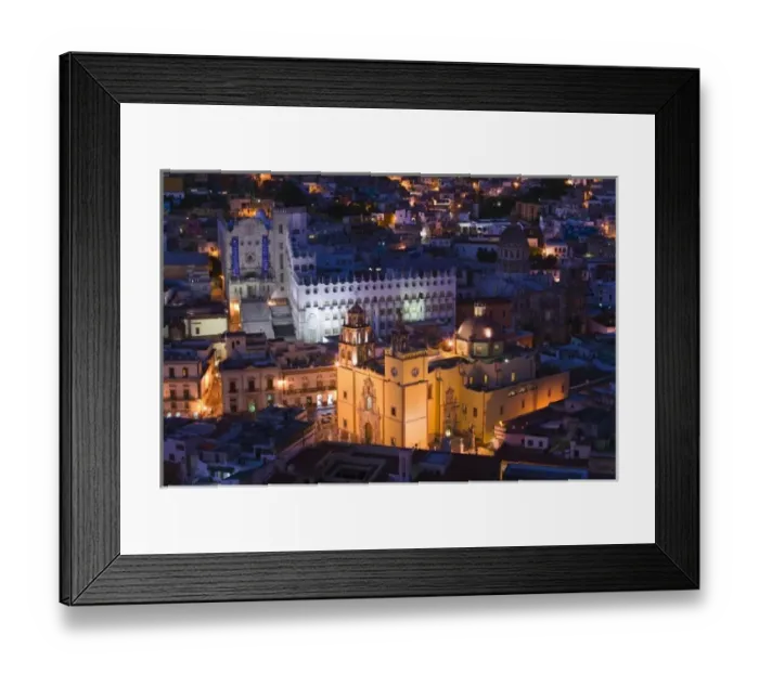 Framed Print : Mexico, Guanajuato State, Guanajuato. Town view from El Pipila Monument with Basilica