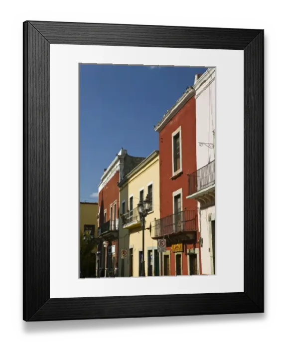 Framed Print : Mexico, Guanajuato State, Guanajuato. Buildings by Plaza Allende