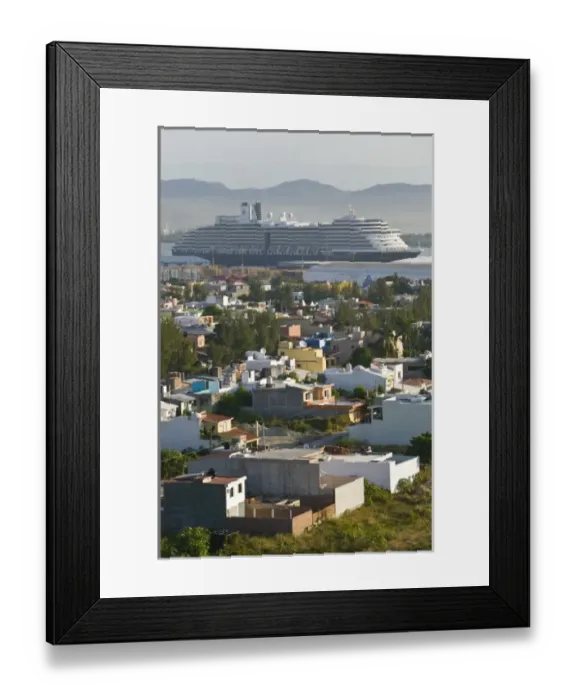 Framed Print : Mexico, Sinaloa State, Mazatlan. Port of Mazatlan and Cruise Ship Framed Print : Mexico, Sinaloa State, Mazatlan. Port of Mazatlan and Cruise Ship