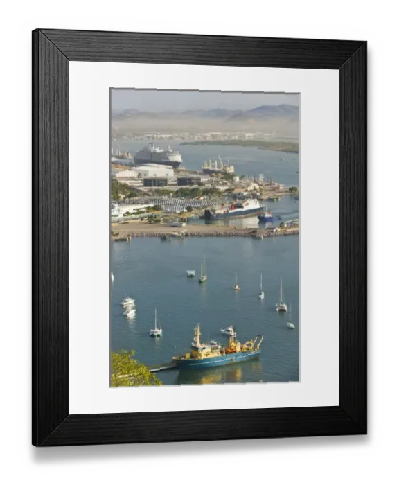 Framed Print : Mexico, Sinaloa State, Mazatlan. Port of Mazatlan View from Cerro del Creston Hill Framed Print : Mexico, Sinaloa State, Mazatlan. Port of Mazatlan View from Cerro del Creston Hill