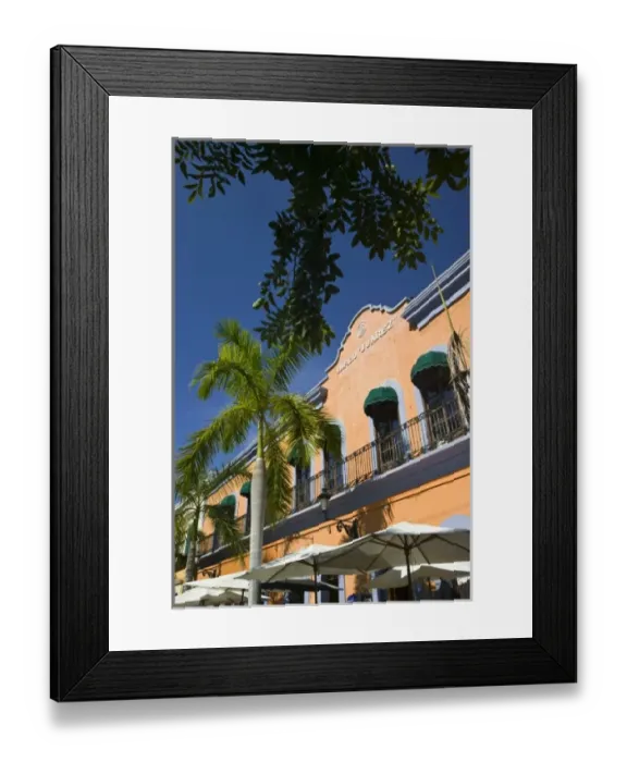 Framed Print : Mexico, Sinaloa State, Mazatlan. Old Mazatlan- Buildings on Plazuela Machado
