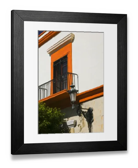 Framed Print : Mexico, Sinaloa State, Mazatlan. Old Mazatlan- Building Detail