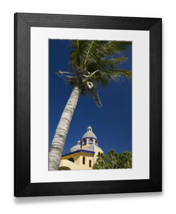Framed Print : Mexico, Sinaloa State, Mazatlan. Palm and House on Playa Olas Altas Beach Framed Print : Mexico, Sinaloa State, Mazatlan. Palm and House on Playa Olas Altas Beach