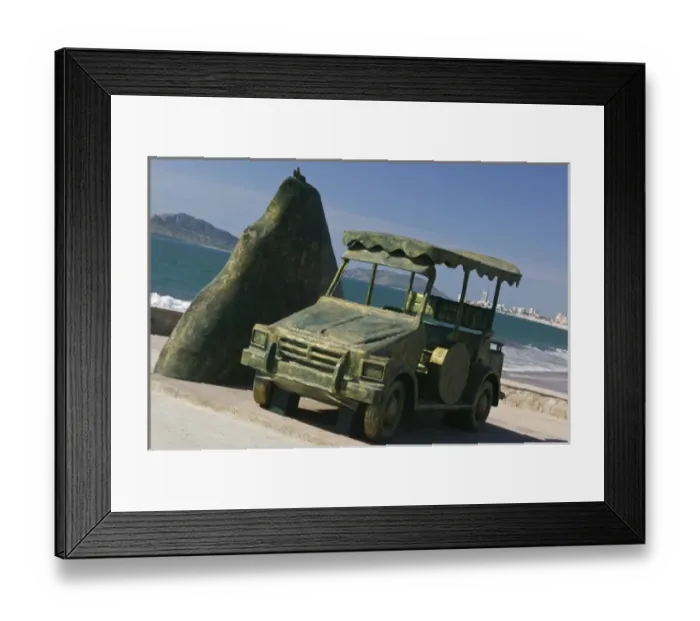 Framed Print : Mexico, Sinaloa State, Mazatlan. Playa Norte Beach- Beachfront Kitsch Monuments Framed Print : Mexico, Sinaloa State, Mazatlan. Playa Norte Beach- Beachfront Kitsch Monuments